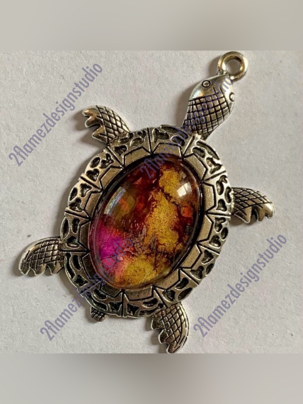 Turtle Totem Pendants with Abstract Glass Shells - 3 styles